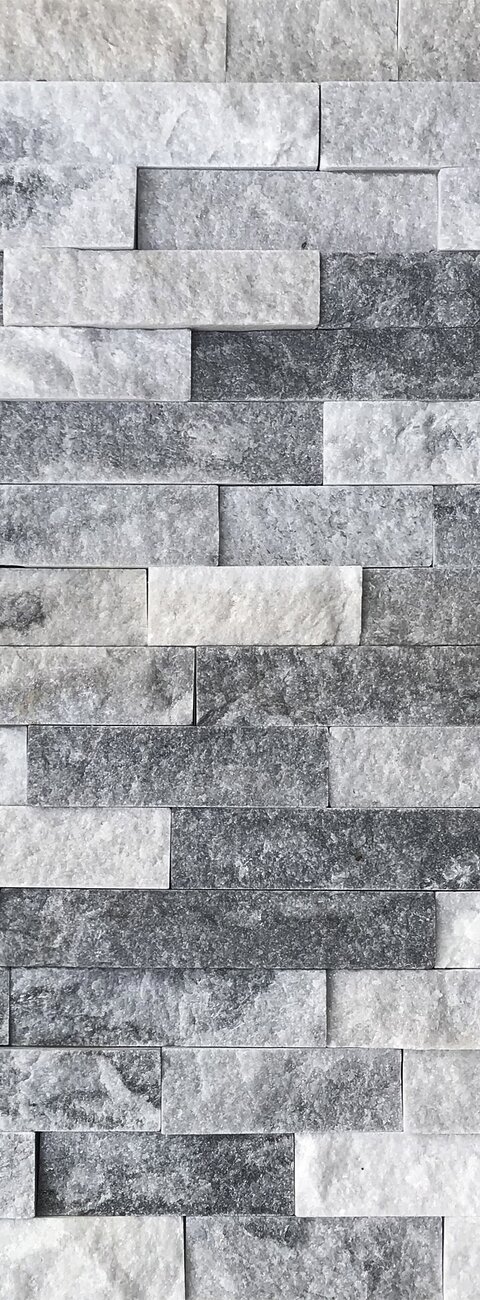 Wallstone Q 016 - Quartzite White & Grey lepený